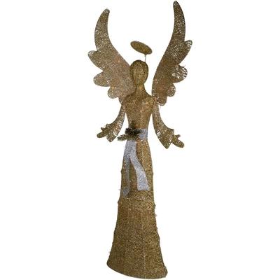 Northlight Lighted Golden Angel Christmas Decoration - 68" - Clear Lights 4 Northlight Lighted Golden Angel Christmas Decoration - 68" - Clear Lights - Image 2