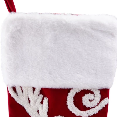 Northlight Reindeer And Snowflake Embroidered Christmas Stockings - 20" - Set Of 3 8 Northlight Reindeer And Snowflake Embroidered Christmas Stockings - 20" - Set Of 3 - Image 7