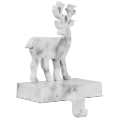 Northlight Marbled Standing Deer Christmas Stocking Holder - 7.5" - White And Black -Northlight GUEST ab73a615 9b69 449d a3bd 1f4703b84a6f