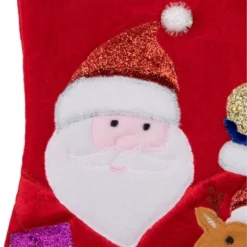 Northlight 20.5" Red And White Glittered Santa Claus And Reindeer Christmas Stocking -Northlight GUEST ad224186 8cc1 4799 89f6 3b934b8c897d