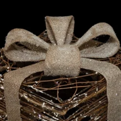 Northlight Lighted Rattan Gift Boxes With Burlap Bows Christmas Decorations - 9" - Set Of 3 -Northlight GUEST ad784e3a c929 45c8 b4d8 4d2c8f201499