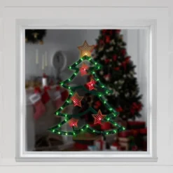 Northlight Lighted Christmas Tree With Stars Window Silhouette - 17.75" -Northlight GUEST adebac16 4043 4ff5 b534 e124f1cc889b