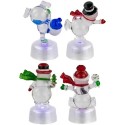 Northlight LED Lighted Color Changing Snowmen Acrylic Christmas Decorations - 4.25" - Set Of 4 -Northlight GUEST aebfd076 a481 4355 83aa 1e62d69aa382
