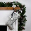 Northlight Silver Fox Faux Fur Christmas Stocking With Pom Poms - 20.5" -Northlight GUEST aef8e067 06b8 495a aedd ab2bd0fa8cd3