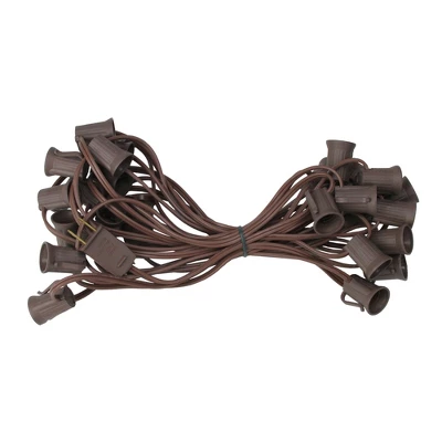 Northlight Commercial Grade C9 Christmas Light Socket Set - 25' Brown Wire - 18 Gauge 3 Northlight Commercial Grade C9 Christmas Light Socket Set - 25' Brown Wire - 18 Gauge