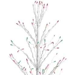 Northlight 4' Prelit Artificial Christmas Tree White Lighted Cascade Twig Outdoor Decoration - Multi-Color Lights -Northlight GUEST af68e1f2 e7dc 4496 9551 840f28af43e7