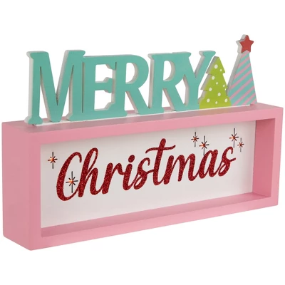 Northlight Lighted "Merry Christmas" Shadow Box Christmas Tree Decoration - 10" - Multicolor 4 Northlight Lighted "Merry Christmas" Shadow Box Christmas Tree Decoration - 10" - Multicolor - Image 2