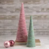 Northlight Twisted Cone Tree With Shiny Garland Christmas Decoration - 15.25" - Pink -Northlight GUEST b1a9c15a ad4d 40dd ac4a 1bc919c745b8