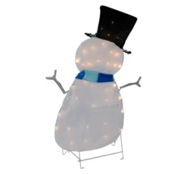 Northlight Lighted Chenille Snowman Outdoor Christmas Decoration - 32" - White Lights -Northlight GUEST b41ace0b 3c5b 42e3 b670 bb15724699ea