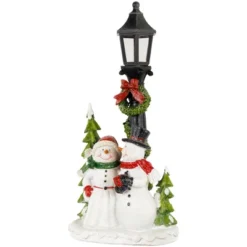 Northlight Glittered Snow Couple Under Lighted Street Lamp Christmas Decoration - 14" -Northlight GUEST b42a73c9 26bc 4576 b10a 68e8229a5ad8