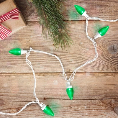 Northlight 25 Count Green LED C7 Christmas Lights, 16 Ft White Wire 3 Northlight 25 Count Green LED C7 Christmas Lights, 16 Ft White Wire