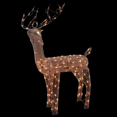 Northlight 48-Inch Lighted White Mesh Buck Outdoor Christmas Decoration - Clear Lights 3 Northlight 48-Inch Lighted White Mesh Buck Outdoor Christmas Decoration - Clear Lights