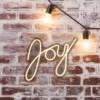 Northlight 12" White LED Lighted "Joy" Neon Style Christmas Sign