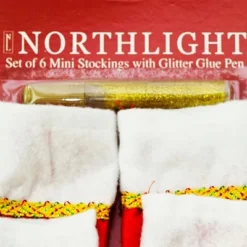 Northlight Pack Of 6 Traditional Mini Christmas Stockings With Gold Glitter Pen -Northlight GUEST b80245b4 8267 45e7 b770 8c0cb6f16fe3