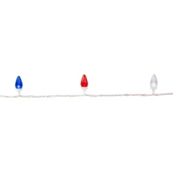 Northlight C7 LED Patriotic Christmas Lights - Blue, White And Red - 16' White Wire - 25ct -Northlight GUEST b857bb8b 073a 40b5 995e 29992dfe7592