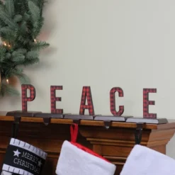 Northlight Buffalo Plaid “PEACE” Christmas Stocking Holder - 6" - 5 Piece 5 Northlight Buffalo Plaid “PEACE” Christmas Stocking Holder - 6" - 5 Piece -Northlight GUEST b9a5f905 81eb 48d6 a0b5 bb2f4da837ad