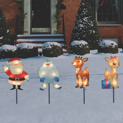 Northlight Set Of 4 Lighted Rudolph And Friends Christmas Pathway Markers - Clear Lights 3 Northlight Set Of 4 Lighted Rudolph And Friends Christmas Pathway Markers - Clear Lights