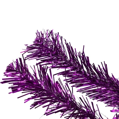 Northlight 4' Purple Artificial Tinsel Christmas Tree, Unlit 5 Northlight 4' Purple Artificial Tinsel Christmas Tree, Unlit - Image 3