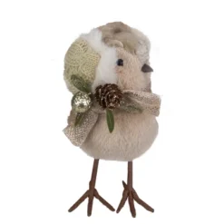 Northlight 6" Beige And White Plush Bird In Earmuffs Christmas Figure -Northlight GUEST bb07e897 4d58 4726 ad29 0f77fe5f2169