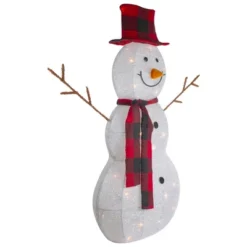 Northlight Lighted Tinsel Snowmen Family Christmas Yard Decorations - Clear Lights - Set Of 2 -Northlight GUEST bbb942d6 6d8f 4922 aa3a 48aaf2d374be