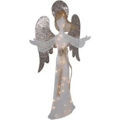 Northlight 49.25" LED Lighted White And Gold Angel Christmas Decoration -Northlight GUEST bc12b7f0 ac67 4a45 a013 5fcfd5a0ba5c