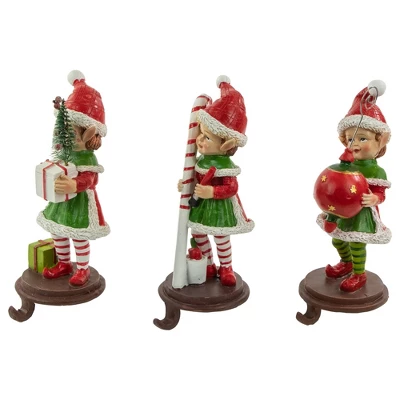 Northlight Standing Christmas Elves Stocking Holders - 8.5" - Set Of 3 5 Northlight Standing Christmas Elves Stocking Holders - 8.5" - Set Of 3 - Image 3