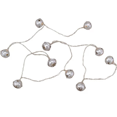 Northlight 10-Count LED Silver Christmas Bells Fairy Lights 5.5ft Clear Wire 5 Northlight 10-Count LED Silver Christmas Bells Fairy Lights 5.5ft Clear Wire - Image 3