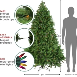 Northlight Real Touch™️ Pre-Lit Full Noble Fir Artificial Christmas Tree - 6.5' - Multi-Color Lights 17 Northlight Real Touch™️ Pre-Lit Full Noble Fir Artificial Christmas Tree - 6.5' - Multi-Color Lights -Northlight GUEST bdd233ea 4b37 493d 963b 2d405dd918f4
