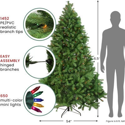 Northlight Real Touch™️ Pre-Lit Full Noble Fir Artificial Christmas Tree - 6.5' - Multi-Color Lights 10 Northlight Real Touch™️ Pre-Lit Full Noble Fir Artificial Christmas Tree - 6.5' - Multi-Color Lights - Image 8