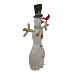 Northlight 49" White And Black LED Lighted Snowman With Top Hat Christmas Outdoor Decoration -Northlight GUEST be236365 1c61 41bd 99b8 cdc54f7c955d