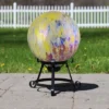 Northlight 10" Yellow And Blue Iridescent Reflective Glass Outdoor Garden Gazing Ball -Northlight GUEST be5be638 2893 42f3 ab80 4cc6fe81ae44