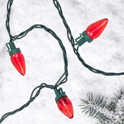 Northlight LED C7 Christmas Lights - Red - 16' Green Wire - 25ct 3 Northlight LED C7 Christmas Lights - Red - 16' Green Wire - 25ct
