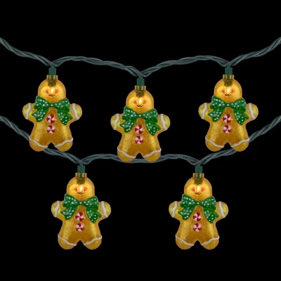 Northlight Gingerbread Man With Bowties Christmas Light Set - Clear - 7.5' Green Wire - 10ct 5 Northlight Gingerbread Man With Bowties Christmas Light Set - Clear - 7.5' Green Wire - 10ct - Image 3