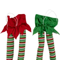 Northlight Striped Plush Elf Legs Christmas Decorations - 19" - Red And Green - Set Of 2 -Northlight GUEST c2b9fc36 48bf 47ef a481 0ec8cea15aa0