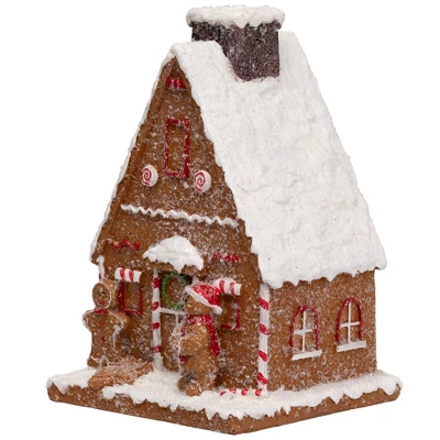 Northlight Frosted Gingerbread House With Gingerbread Man Christmas Decoration - 8.5" 5 Northlight Frosted Gingerbread House With Gingerbread Man Christmas Decoration - 8.5" - Image 3