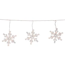 Northlight Twinkling Icicle Snowflake Christmas Lights - Clear - 8.6' White Wire - 100ct -Northlight GUEST c3aee6fa ea04 4202 92e4 55f7b9c95569