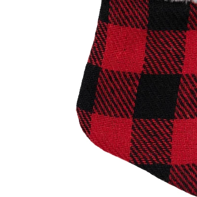 Northlight 7" Red And Black Plaid Print Christmas Stocking With Faux Fur Cuff 7 Northlight 7" Red And Black Plaid Print Christmas Stocking With Faux Fur Cuff - Image 5