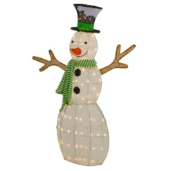 Northlight 43" LED Lighted Snowman With Top Hat And Green Scarf Outdoor Christmas Decoration -Northlight GUEST c3c78ec5 e5c1 45cb 8191 a3a49c23699a