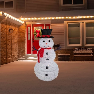 Northlight 4' Lighted Pop-Up Snowman Outdoor Christmas Decoration 3 Northlight 4' Lighted Pop-Up Snowman Outdoor Christmas Decoration