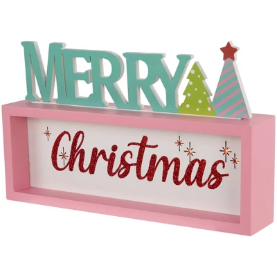 Northlight Lighted "Merry Christmas" Shadow Box Christmas Tree Decoration - 10" - Multicolor 5 Northlight Lighted "Merry Christmas" Shadow Box Christmas Tree Decoration - 10" - Multicolor - Image 3