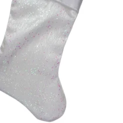 Northlight 22.25" White With Pink Iridescent Glitter Christmas Stocking With Satin Cuff 7 Northlight 22.25" White With Pink Iridescent Glitter Christmas Stocking With Satin Cuff -Northlight GUEST c681e085 db55 4a51 85b2 126c8b5351ec