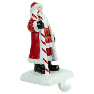 Northlight 7" Santa Claus With Candy Cane Christmas Stocking Holder 3 Northlight 7" Santa Claus With Candy Cane Christmas Stocking Holder