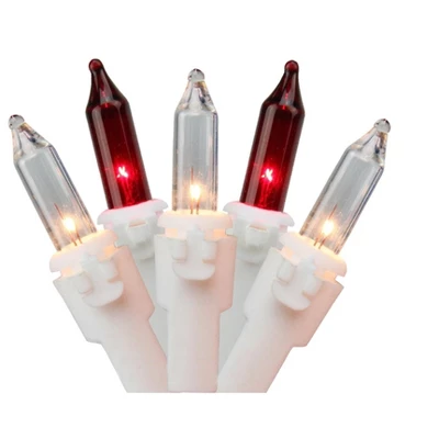 Northlight Mini Icicle Christmas Lights - Red And Clear - 2.5' White Wire - 50ct 3 Northlight Mini Icicle Christmas Lights - Red And Clear - 2.5' White Wire - 50ct