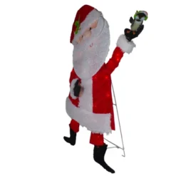 Northlight Lighted Chenille Santa With Bird Outdoor Christmas Decoration - 32" - White Lights -Northlight GUEST cae2ccf2 7ad3 4af8 a929 33005e7b73a9