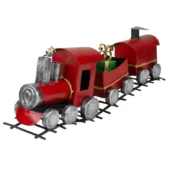 Northlight Triple Car Metal Train Christmas Decoration - 15" - Red And Silver -Northlight GUEST cb4dbc20 1ab5 4211 a925 8717e2062f6b