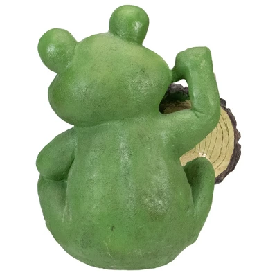 Northlight 9" Green 'Life Is Good' Frog Outdoor Garden Statue 6 Northlight 9" Green 'Life Is Good' Frog Outdoor Garden Statue - Image 4