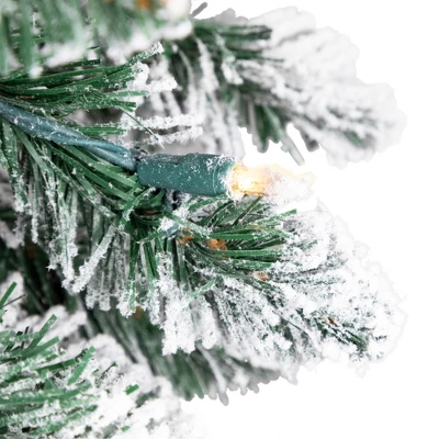 Northlight Pre-Lit Pencil Flocked Alpine Artificial Christmas Tree - 5' - Clear Lights 8 Northlight Pre-Lit Pencil Flocked Alpine Artificial Christmas Tree - 5' - Clear Lights - Image 6