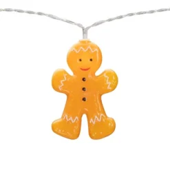 Northlight 10-Count LED Orange Gingerbread Men Christmas Fairy Lights, 4ft, Copper Wire -Northlight GUEST d19a01d3 8b03 4e89 955e dcd45578d864