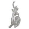 Northlight Shiny Ceramic Sitting Reindeer Christmas Decoration - 10" - Silver -Northlight GUEST d28fa714 9b77 4847 bf5f 6e12276e0f03