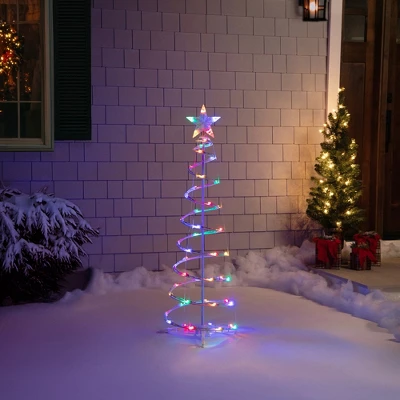 Northlight LED Lighted Spiral Outdoor Christmas Tree - 4' - Multi Lights 4 Northlight LED Lighted Spiral Outdoor Christmas Tree - 4' - Multi Lights - Image 2